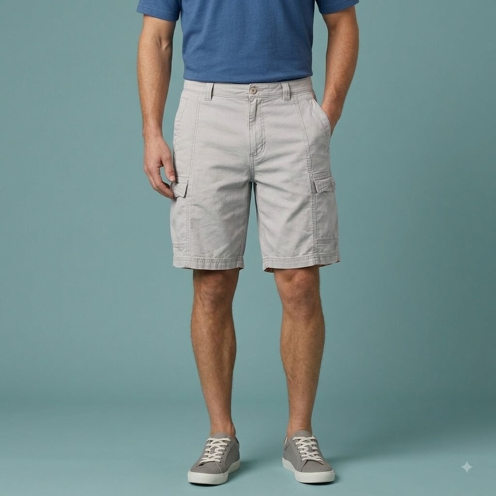 Tommy Bahama‎ Relax Cargo Shorts Mens 35 Gray Tencel Cotton